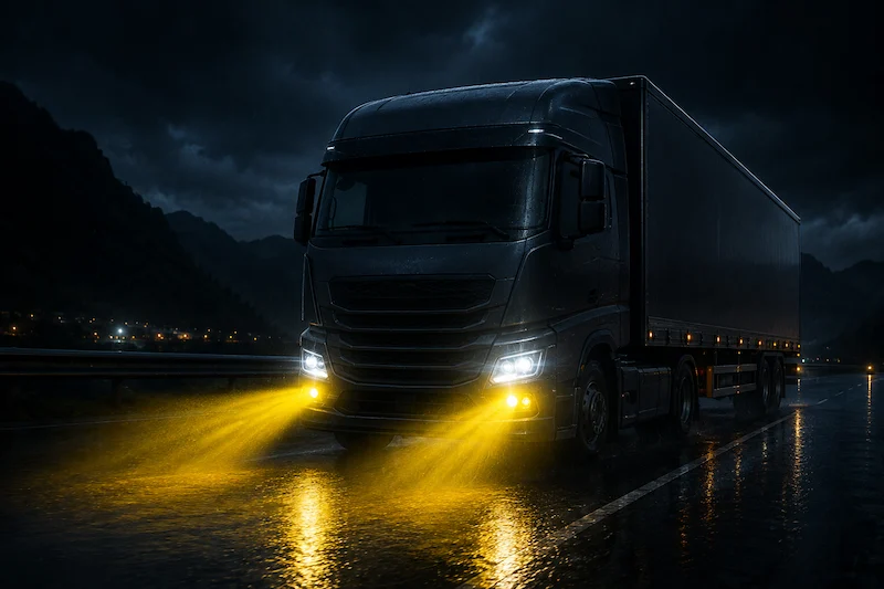 NVEL long-life commercial vehicle LED fog lights beam pattern performance