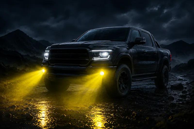 NVEL heavy-duty pickup truck LED fog light assemblies for driving safety