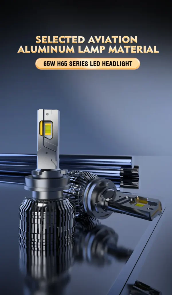 Selected aviation aluminum alloy lamp housing on 65W H65 series LED headlight bulb