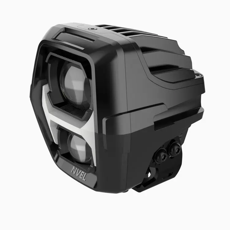 Three-quarter angle front view of the 2-inch square X5 Bi-LED offroad driving light pod
