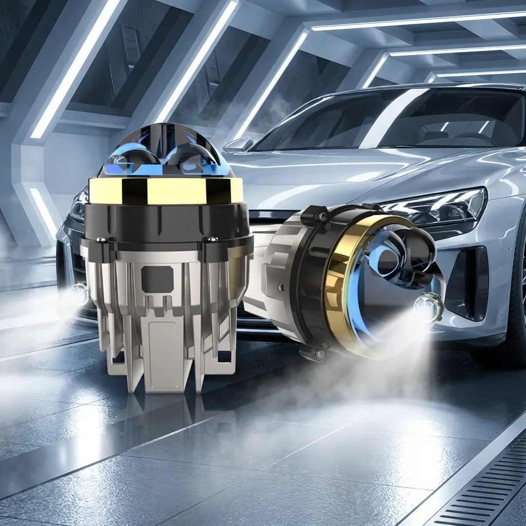 N90D3-STR high performance LED fog lights pair with white beam illumination for automotive headlights upgrade