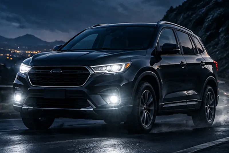 SUV and 4x4 vehicle with LED off-road lights for low-light driving conditions