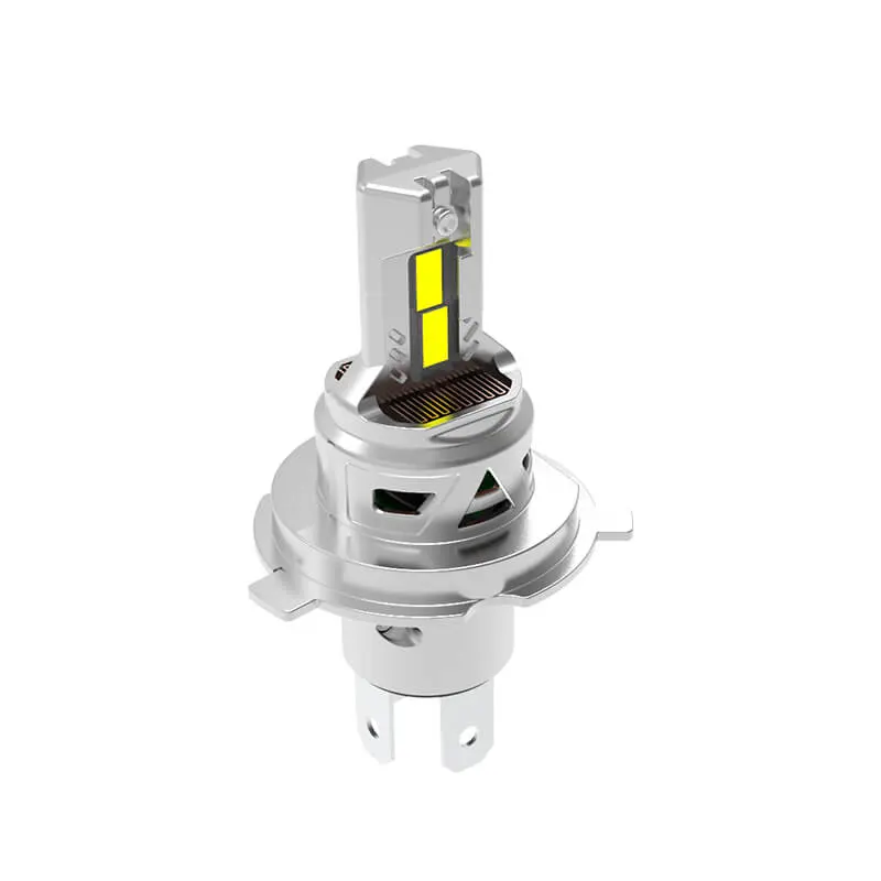 Mini LED Headlight Bulb Kit H4 model with CSP 3570 chips and integrated cooling structure