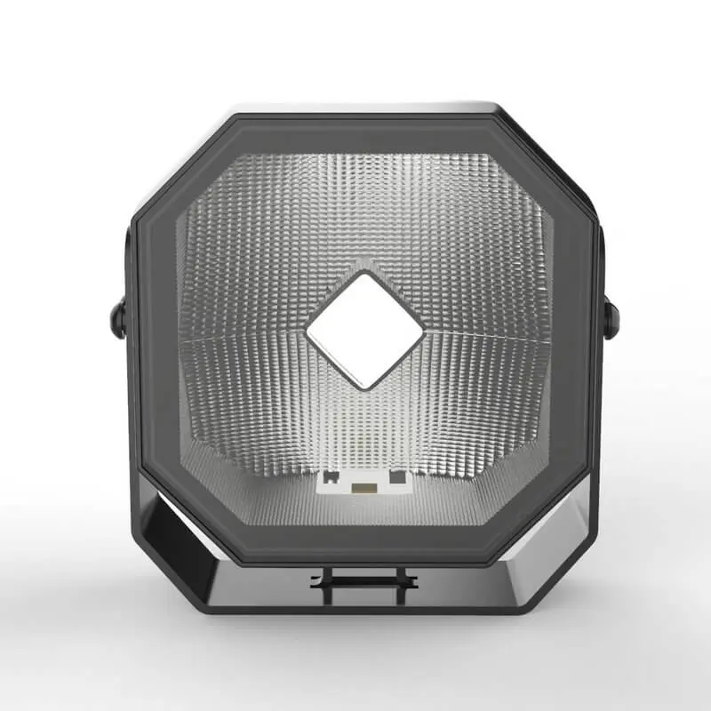 Front studio view of S0450F 5 inch frameless LED work light pod with large optical reflector cup and flush lens